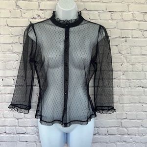 80’90’s sheer Swiss dotted blouse size medium The limited